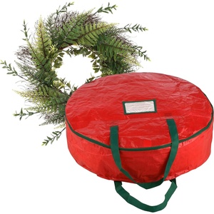 image:imagePure Garden Front Door Wreath and Storage Bag  21Inch Artificial Fern Wreath and Zippered Tote with Handles  Farmhouse Greenery Dcor