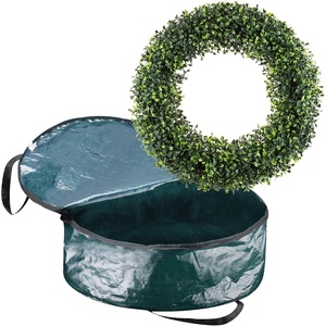 image:imagePure Garden Front Door Wreath and Storage Bag  21Inch Artificial Fern Wreath and Zippered Tote with Handles  Farmhouse Greenery Dcor195 Boxwood  Blue Bag
